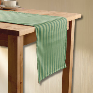 Simple Vintage Olive Sage Green Gradient Striped Short Table Runner