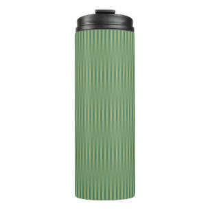 Simple Vintage Olive Sage Green Gradient Striped Thermal Tumbler