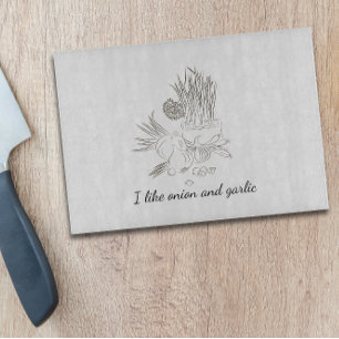 Simple vintage onion garlic  cutting board