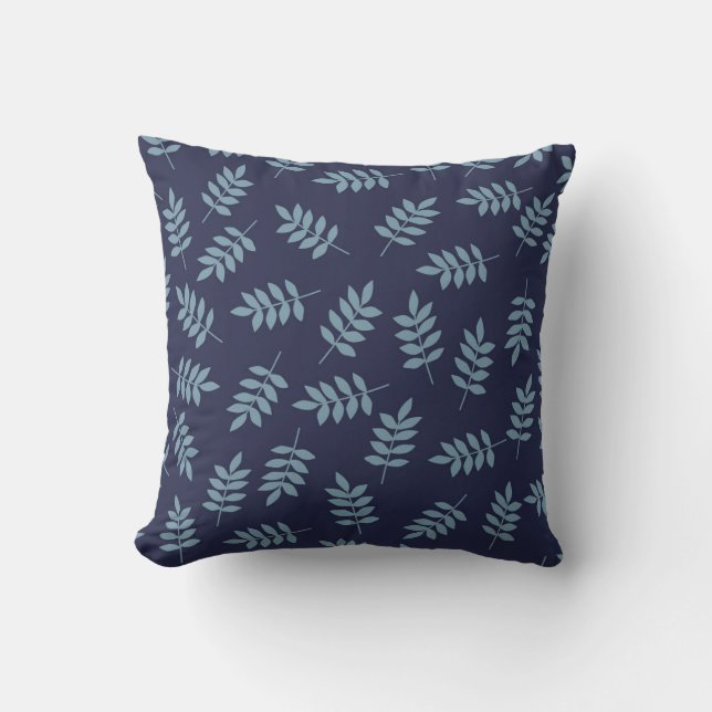 Simple vintage pattern. Dark blue background, blue Cushion (Front)