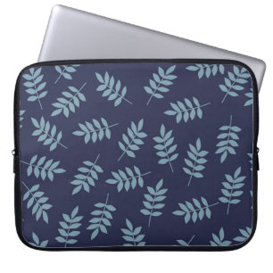 Simple vintage pattern. Dark blue background, blue Laptop Sleeve