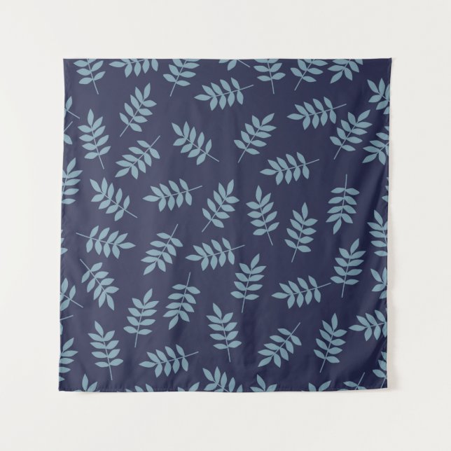 Simple vintage pattern. Dark blue background, blue Tapestry (Front)