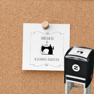 Simple Vintage Sewing Machine Hand Craft Self-inking Stamp