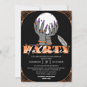 simple vintage spooky halloween costume party inv invitation