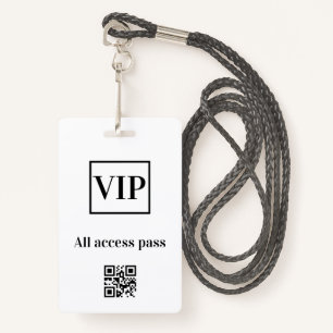 simple vip all access pass concert name occassion  ID badge
