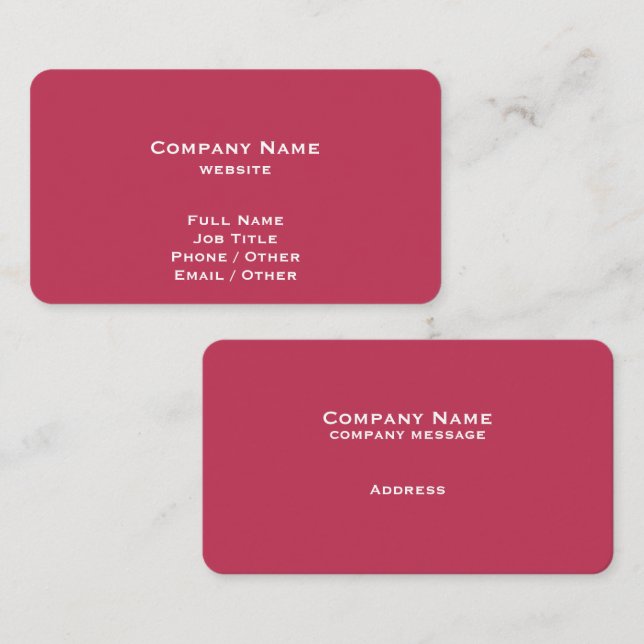 Simple Viva Magenta Business Card (Front/Back)