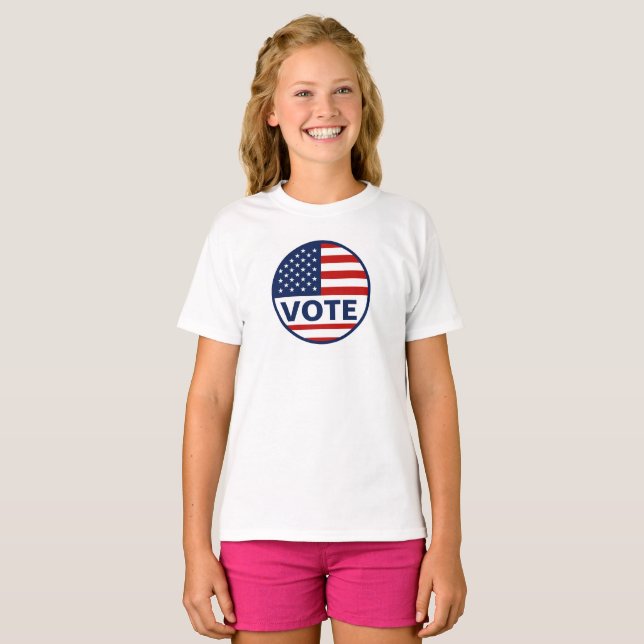 Simple Vote American Flag Election  T-Shirt (Front Full)