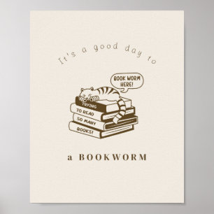 Simple Wall Art Poster bookworm bookish