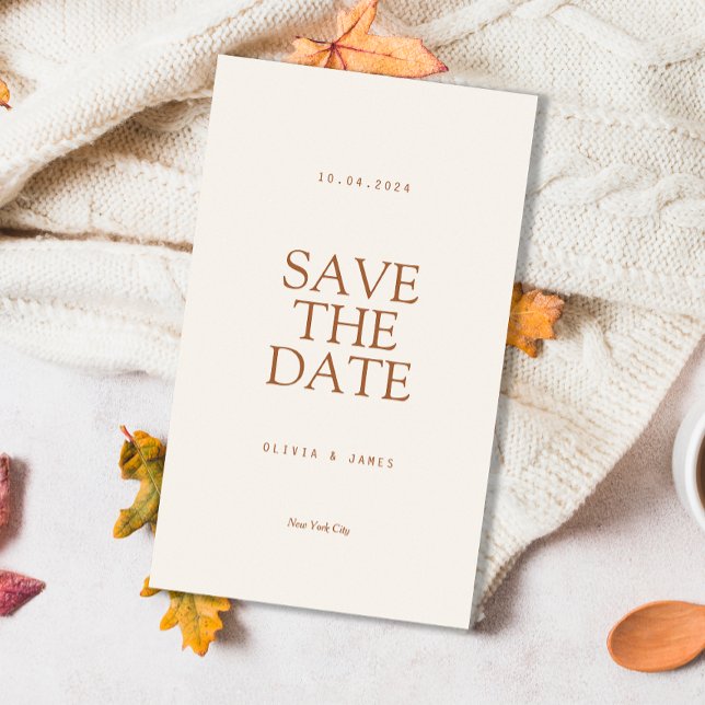 Simple Warm Autumn Wedding Save The Date (Creator Uploaded)