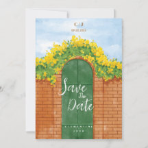 Simple water colour wedding  invitation