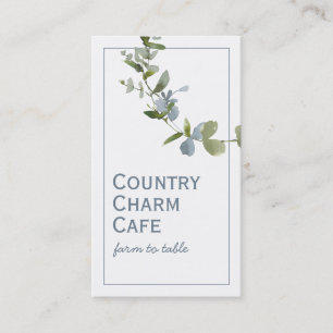 Simple Watercolor Blue Flower Bud Business Card