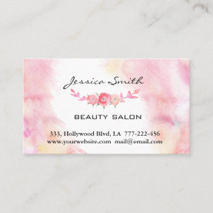 Simple watercolor  blushed boho roses appointment card