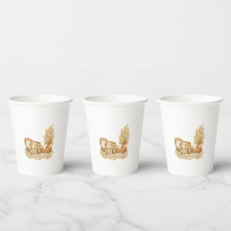 Simple Watercolor Boho Baby Shower Cups