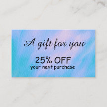Simple watercolor calligraphy custom discount card