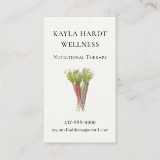 Simple Watercolor Carrots Business Card
