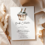 Simple Watercolor Champagne Double Birthday Party Invitation<br><div class="desc">Experience the joy of double celebration! This sophisticated joint birthday invitation is not just a simple invite, it's an expression of elegance and class. Adorned with a whimsical watercolor illustration of champagne bottles chilling in a wooden ice bucket on a pristine white backdrop, this template is all you need to...</div>