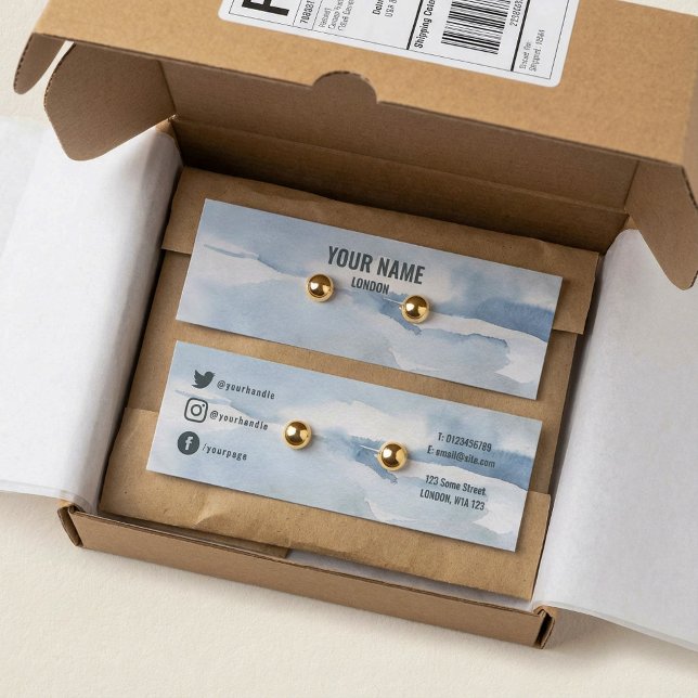 Simple watercolor earring display card (Simple watercolor earring display card.)