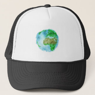 Simple Watercolor Earth Trucker Hat