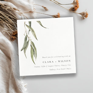 Simple Watercolor Eucalyptus Botanical Wedding Napkin