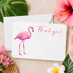 Simple Watercolor Flamingo Thank You Card