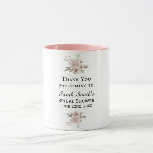 Simple Watercolor Floral Bridal Shower Thank You Mug