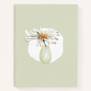 Simple watercolor floral Modern sage green Notebook