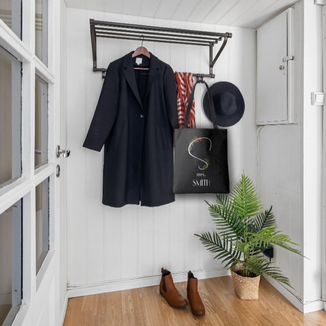 Simple watercolor flower letter A  Tote Bag (Creator Uploaded)