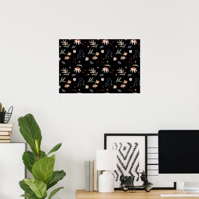 Simple watercolor flowers 1 poster (Home Office)
