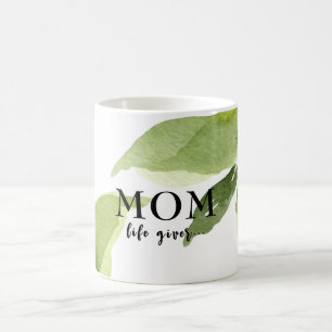 Simple Watercolor Foliage Mum Life Giver Coffee Mug