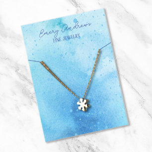 Simple Watercolor Jewellery Necklace Holder Displa Business Card