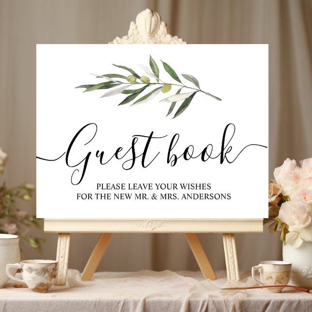 Simple Watercolor Olive Green Branch Poster (Creator Uploaded)