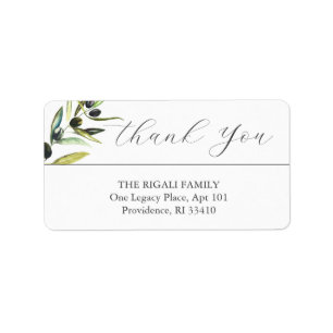 Simple Watercolor Olive Return Address Labels