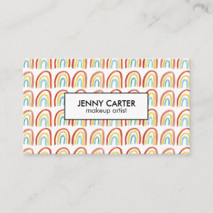 Simple Watercolor Rainbows Pattern Cool Business Card