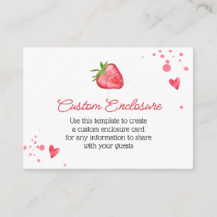 Simple Watercolor Strawberry Customised Enclosure Card