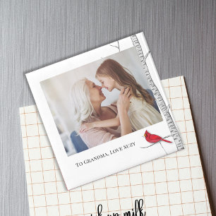 Simple Watercolor Winter Red Cardinal Birch Tree Magnet