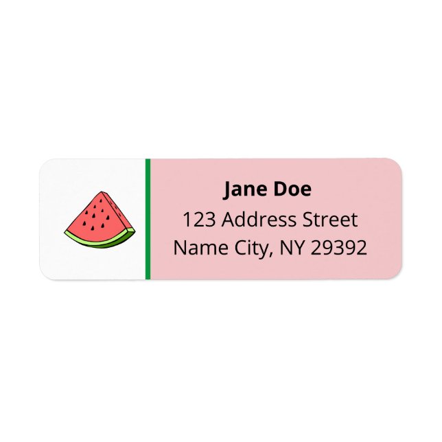 Simple Watermelon Slice Return Address Label (Front)