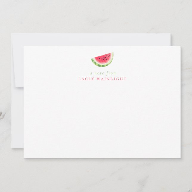 Simple Watermelon Summer Personalised Stationery Card (Front)