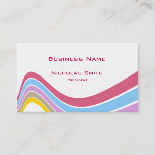 Simple wave business business card