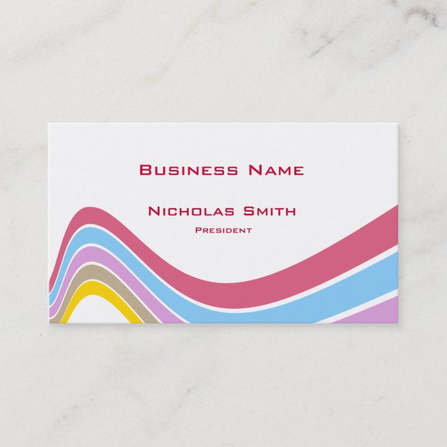 Simple wave business card (Front)
