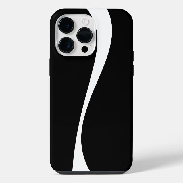 Simple Waves 2 - Black and White iPhone Case (Back)