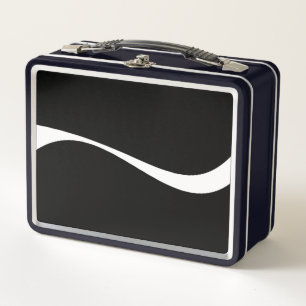Simple Waves 2 - Black and White Metal Lunch Box
