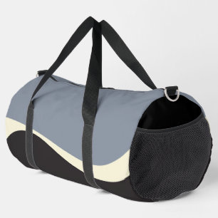 Simple Waves 2 in Black, Grey and Cream Duffle Bag