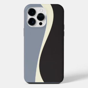 Simple Waves 2 in Black, Grey and Cream iPhone 14 Pro Max Case