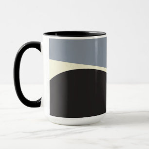 Simple Waves 2 in Black, Grey and Cream Mug