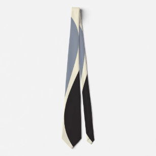 Simple Waves 2 in Black, Grey and Cream Tie