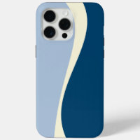 Simple Waves 2 in Dark Blue, Light Blue and Cream