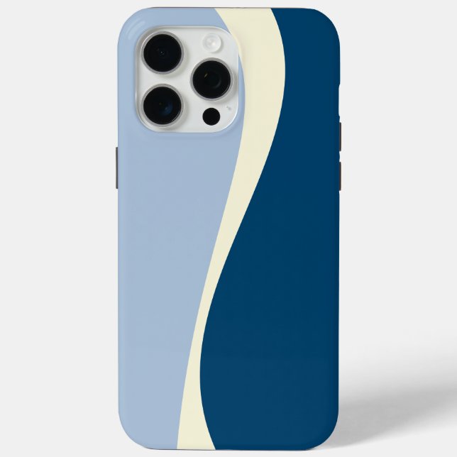 Simple Waves 2 in Dark Blue, Light Blue and Cream Case-Mate iPhone Case (Back)