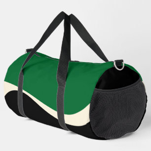 Simple Waves 2 in Green, Cream and Black Duffle Bag