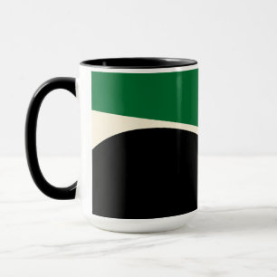 Simple Waves 2 in Green, Cream and Black Mug
