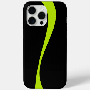Simple Waves 2 in Lime Green and Black iPhone 15 Pro Max Case